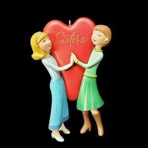 Hallmark Ornament‎ Sisters Theres No Better Friend Christmas Heart QXG5597 2004